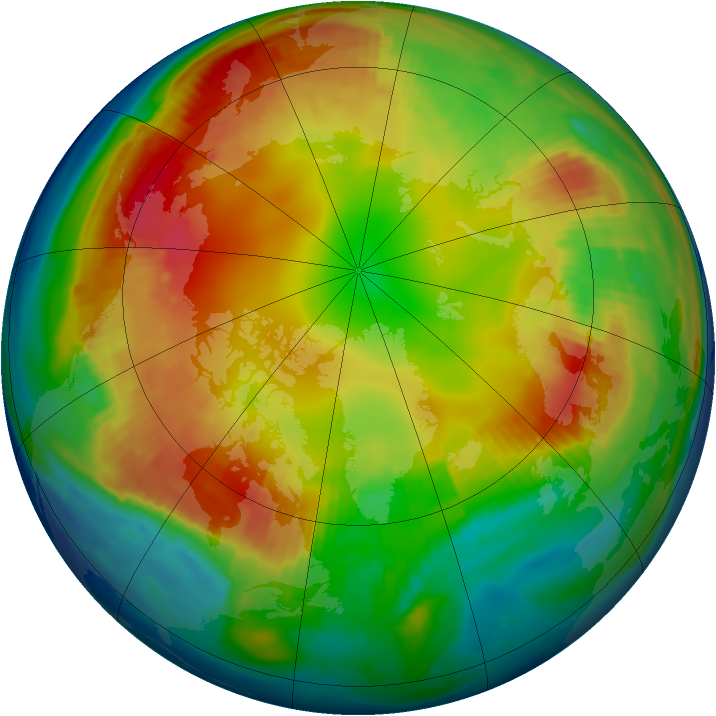 Arctic ozone map for 05 February 1999